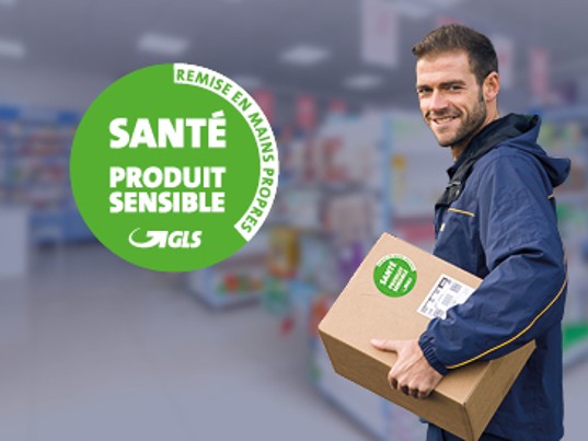 Chauffeur GLS France colis médicaments label vert santé produit sensible